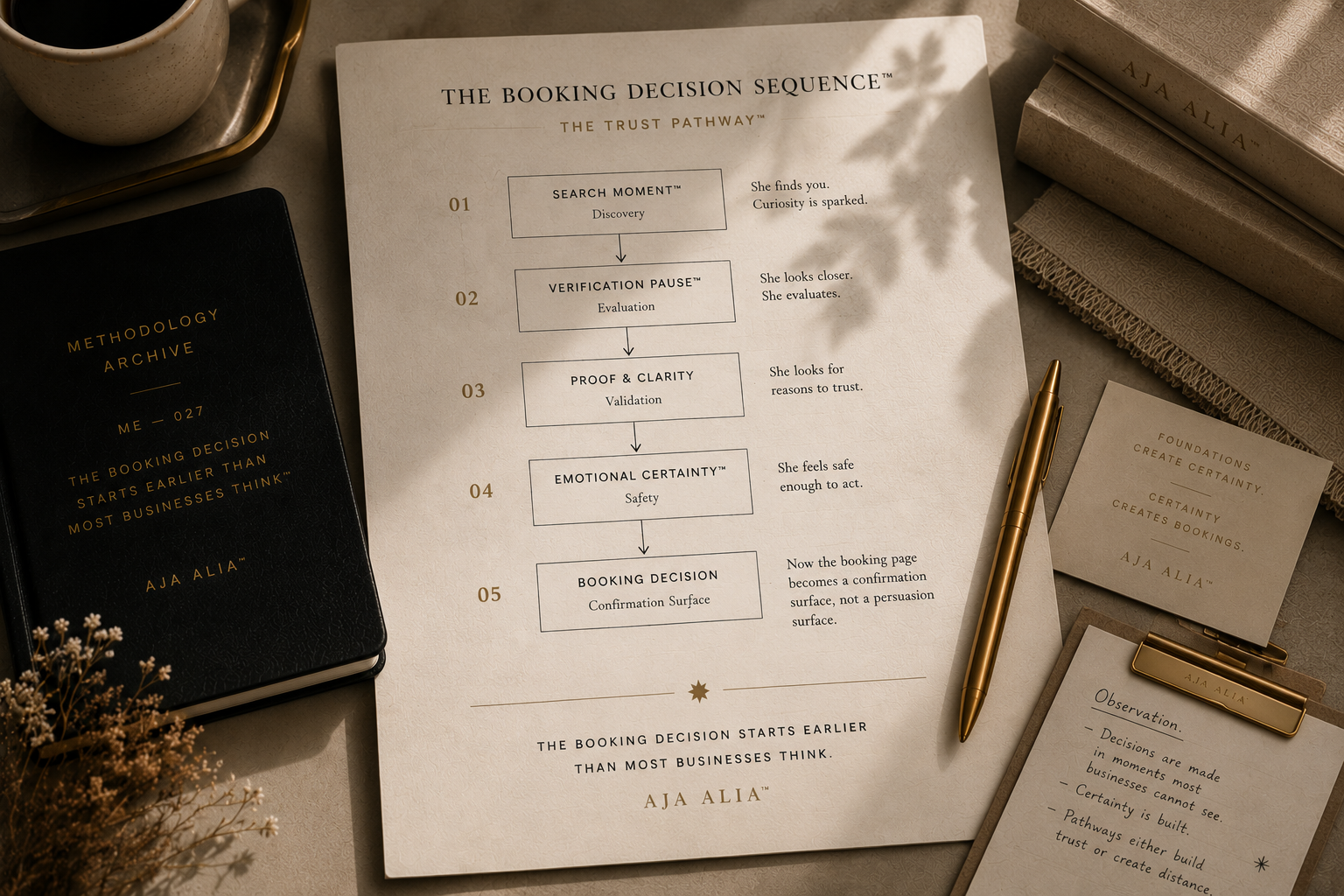 The Booking Decision Sequence™ diagram &mdash; AJA ALIA™