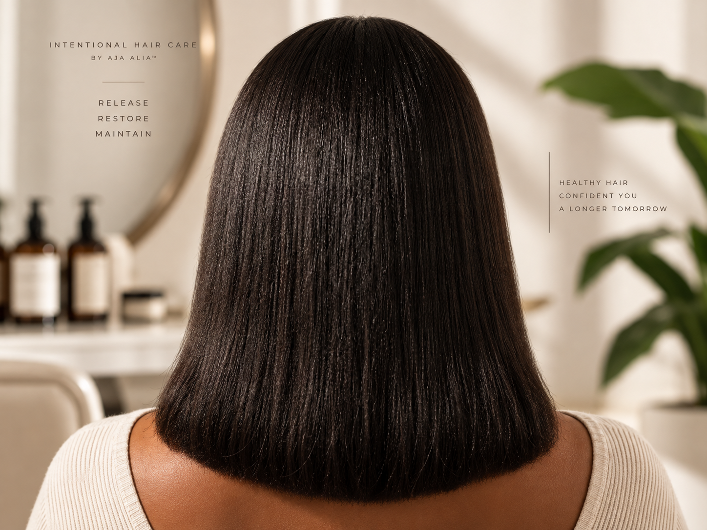 Prepared healthy hair after restorative care